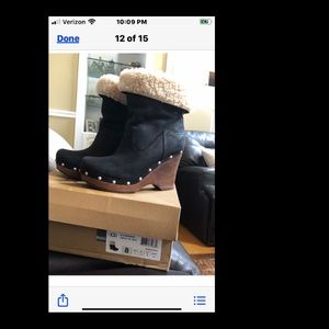 UGG BLACK SUEDE BOOT  SIZE 8 LIKE NEW